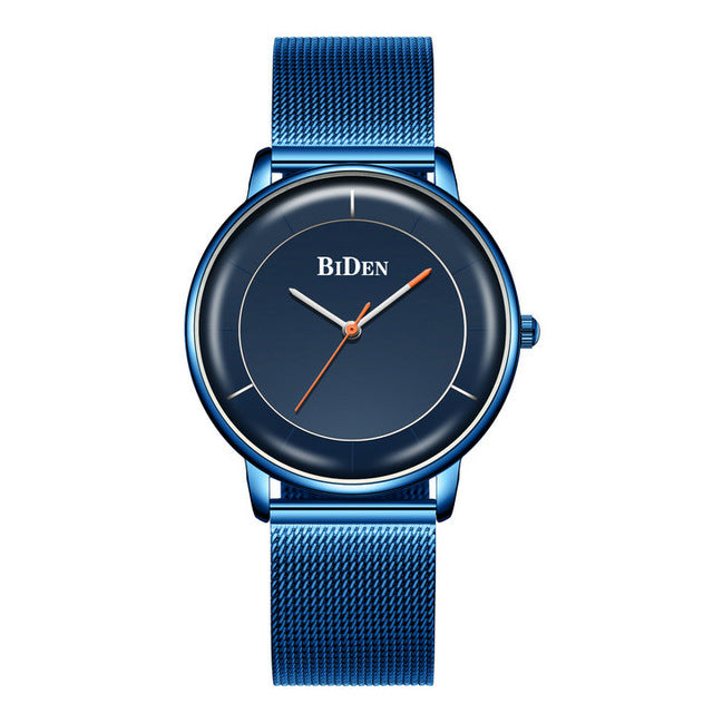 BIDEN 0208 Mesh Steel Band Men Wrist Watch Casual Style Quartz Watches