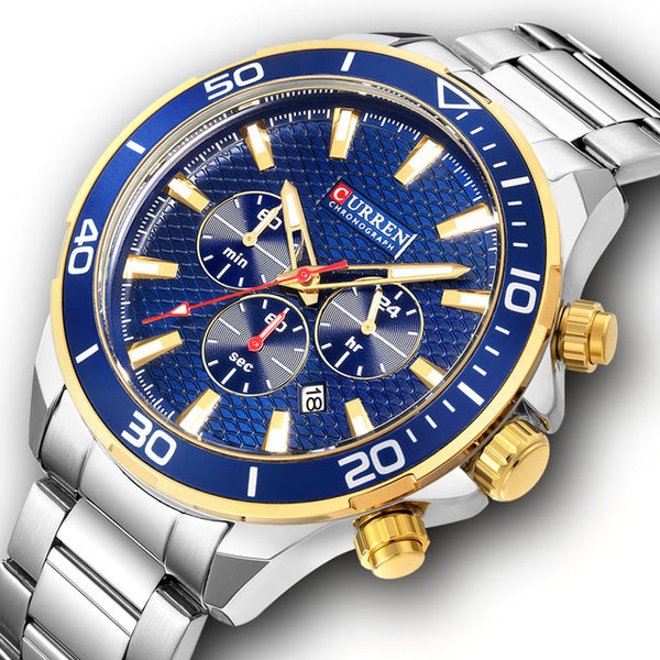 CURREN 8309 Business Style Full Steel Men Wrist Watch Date Display Quartz Watch