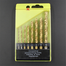 Drillpro 8Pcs 3-10mm Titanium Plating Brad Point Drill Bits Set Wood Twist Drill Bits Woodworking