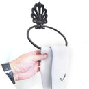 Retro Vintage Toilet Paper Towel Holder Cast Iron Rustic Black Lavatory