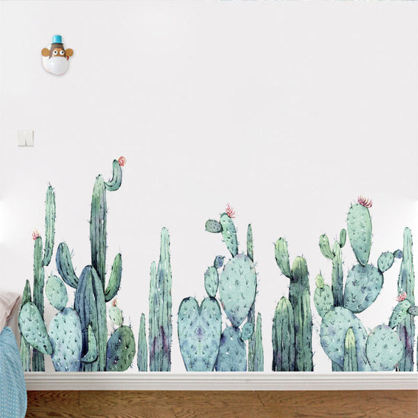 Miico FX82028 2PCS Cartoon Wall Stickers Cactus Plants Printing Sticker Children's Room And Kindergarden Decorative Sticker