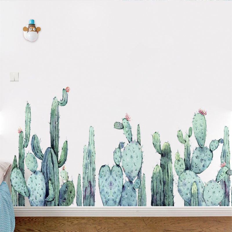 Miico FX82028 2PCS Cartoon Wall Stickers Cactus Plants Printing Sticker Children's Room And Kindergarden Decorative Sticker