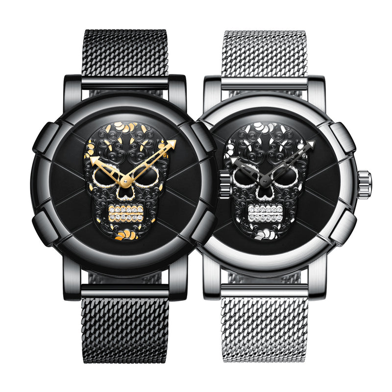 Biden 0086-1 3D Skull Men Wrist Watch Fashion Style Creative Quartz Watch
