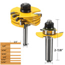2pcs 1/2 And 1/4 Inch Shank Adjustable Rabbet Router Bit Set For Woodworking
