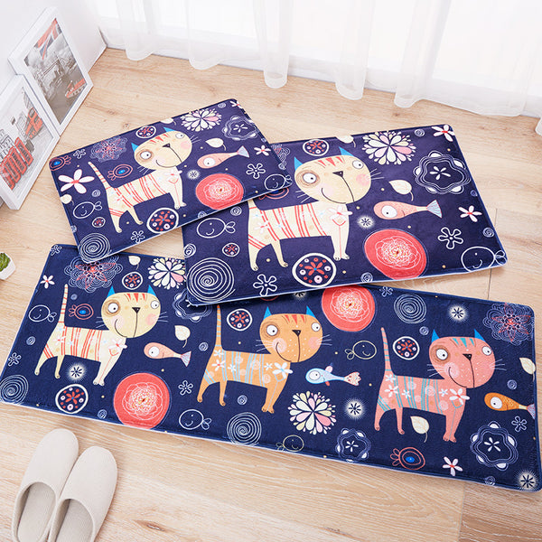 Flannel Floor Mat Kitchen Home Door Mats Long Kitchen Carpet Bedroom Anti-skid Mat Multi-purpose Mat