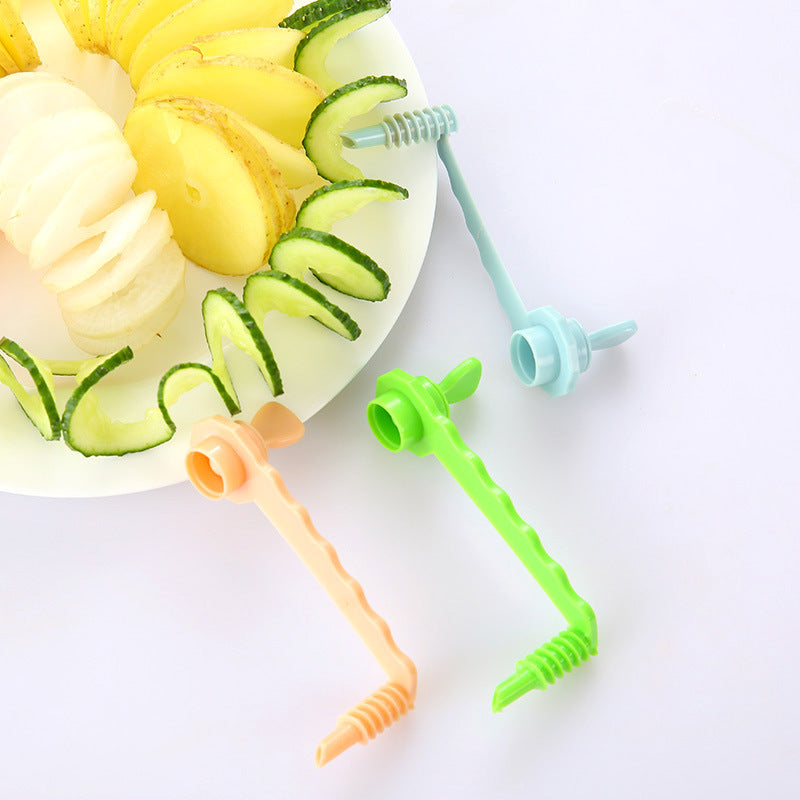 Plastic Vegetable Spiral Slicer Julienne Cutter Roll FlowerHand Cucumber Slicer Potato Roller Cutter