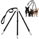 Adjustable 3 Way Nylon Coupler Dog Pet Lead Leash No Tangle with Padded Handle Dog Traction Rope