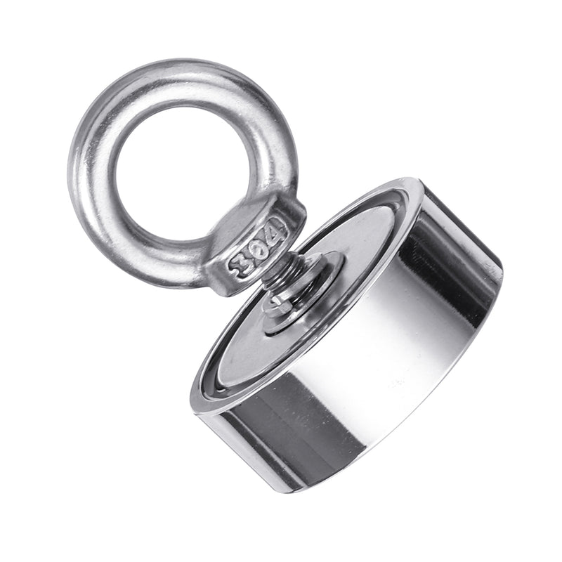 80KG Dual Side Neodymium Recovery Magnet Fishing Magnet Detecting Lifting Salvage Tool