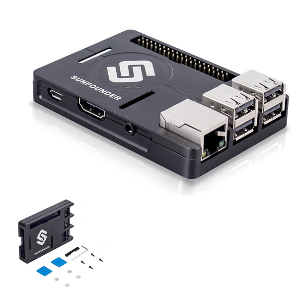 SunFounder Aluminum Alloy CNC Enclosure Case With Heat Dissipation Silica Pad For Raspberry Pi 3/2/B