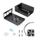 P100 Metal Case Protective Shell + Cooling Fan + 3 Heatsink DIY Kit for Raspberry Pi 4B Only