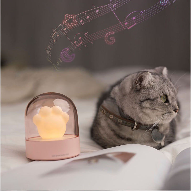 3Life 006 Creative Cat Paw Musical Night Light USB Charging LED Night Light Built In Music Player Remote Control Bedroom Table Lamps From Xiaomi Youpin