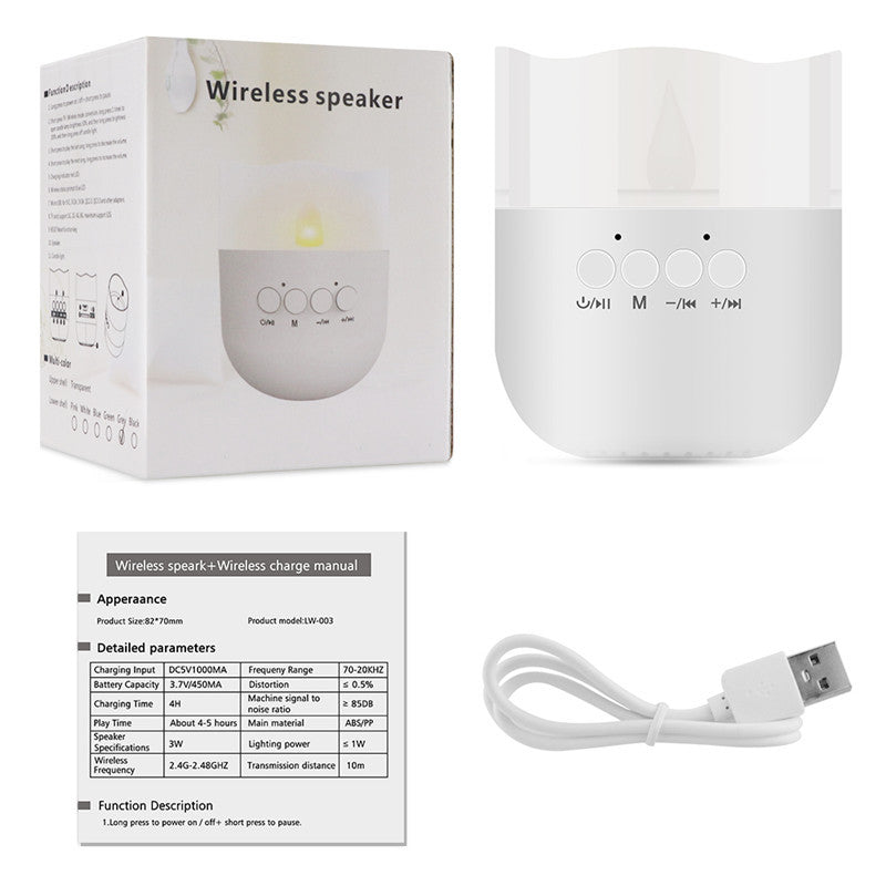 Mini bluetooth Speaker Wireless Portable Speakers with Candle Light Handsfree TF Card Speaker