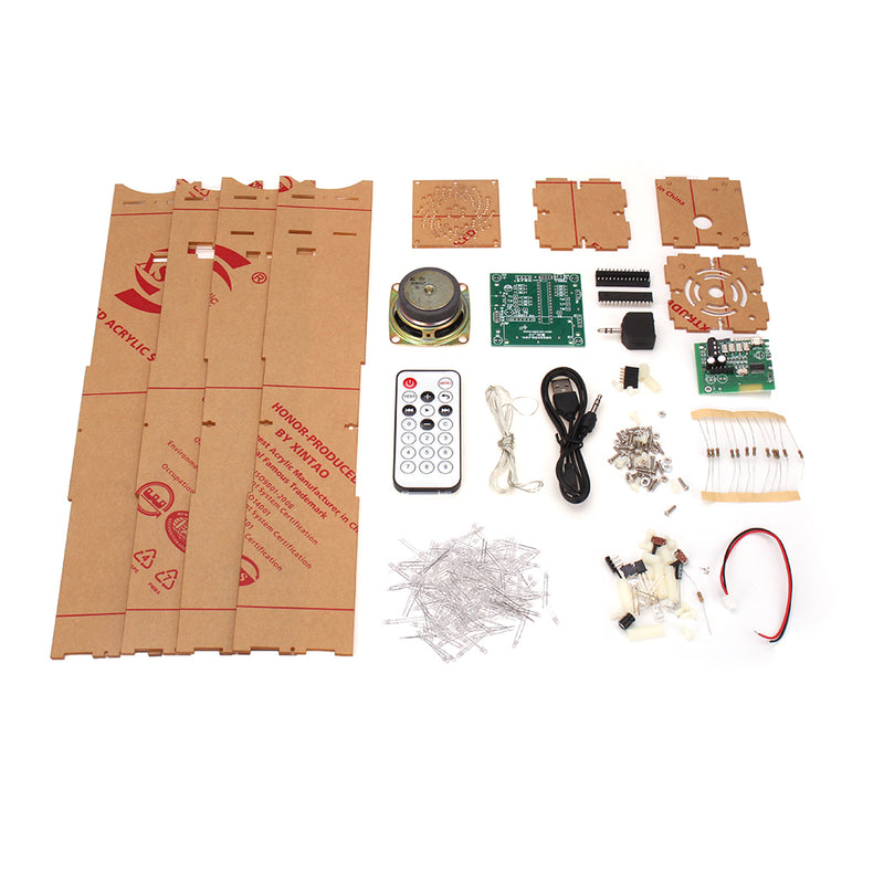 DIY bluetooth Colorful LED Light Cube Canton Tower Kit with Amplifier and Acrylic Shell