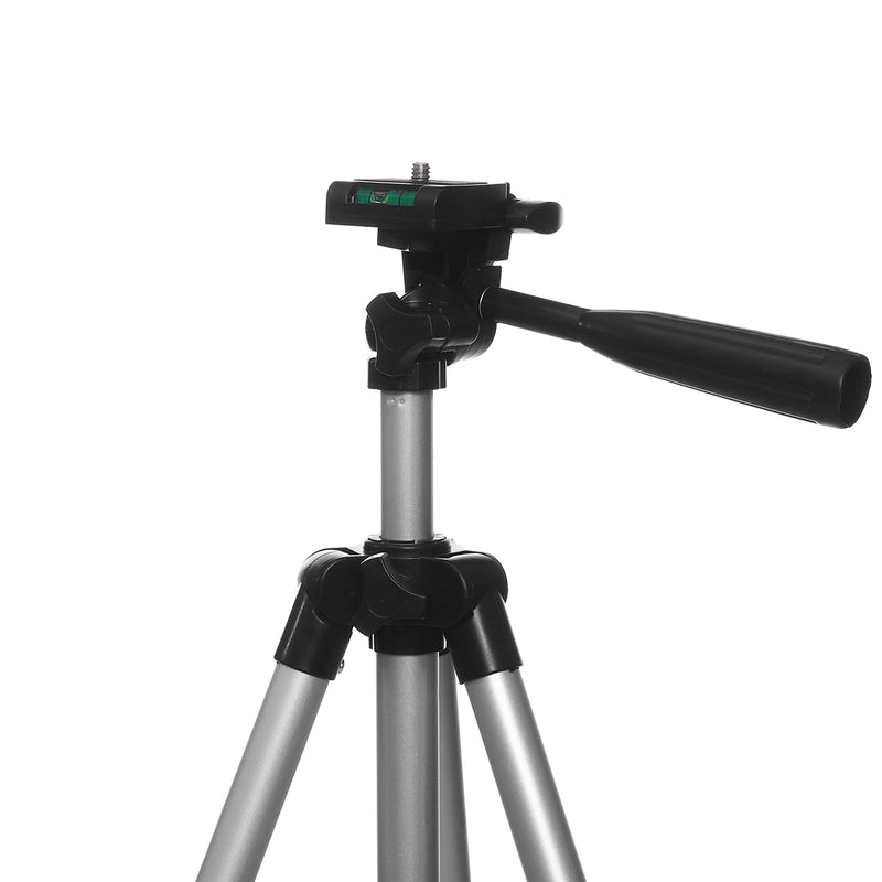 Silver 1.3m 3 Sections Adjustable Aluminum Alloy Tripod Phone Holder With Phone Clip For iPhone Samsung Huawei Xiaomi