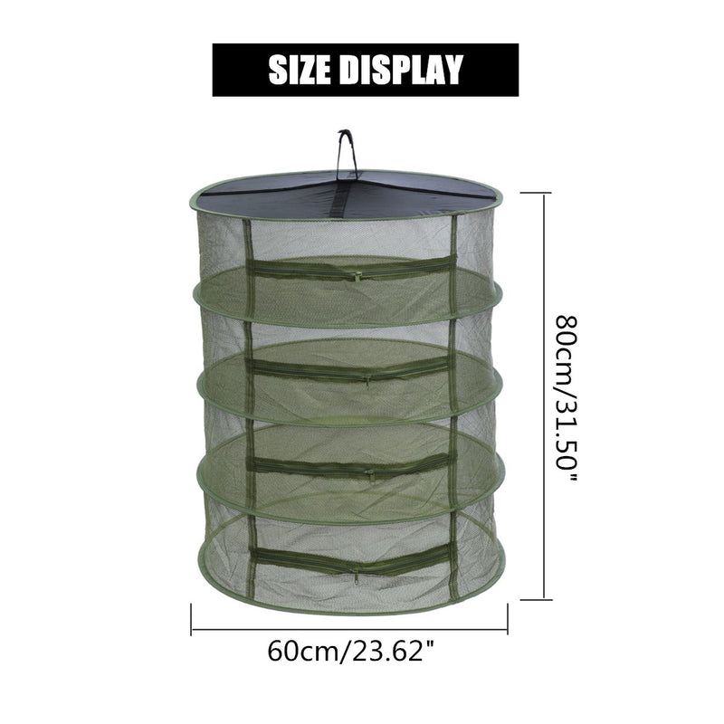 ZANLURE Large 4 Tier Shelf Hydroponic Hanging Growing Herb Dry Rack Drying Net 3yue Fishing Net