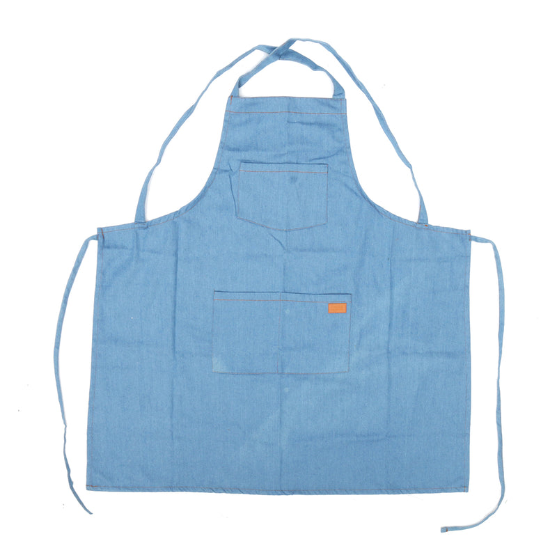 Unisex Adjustable Denim Canvas Chef Denim Bib Aprons with Convenient Pockets BBQ