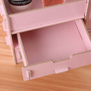 Wooden Cosmetics Storage Box with Mirror Dressing Box Storage Rack Makeup Organizer Storage Baskets