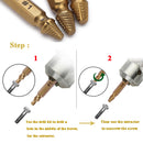 Drillpro 4pcs Double Side Damaged Screw Extractor Drill Bits Out Remover Bolt Puller