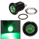 Silver/Black Shell Metal 12mm LED Indicator Light Pilot Dash Lamp Screw Shape12V