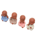 4Pcs Tea Pet Ceramics Statue Monk Figurine Chinese Crafts Ornament Decorations
