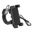 3.5-6inch Mobile Phone Holder Bracket USB Charger Motorcycle Mirror Mount