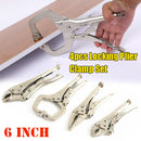 4PCS 6 Inch Cutting Pliers Ground Mouth Straight Jaw Lock Clamp Hand Craftsman Tools Kit Locking Cutting Pliers