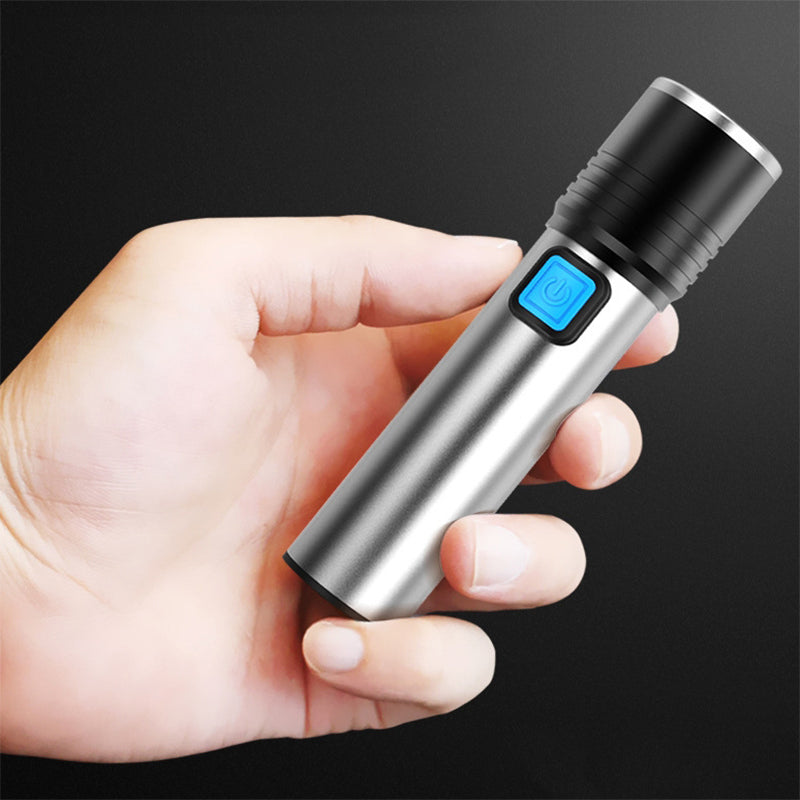 XANES 350Lumens Zoomable 3Modes USB Rechargeable IPX4 LED Flashlight Mini Flashlight 18650 Flashlight Outdoor Multifunctional Flashlight