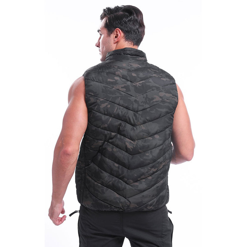 Electric USB Heated Waistcoat Three-speed Thermostat Coats Outdoor Sports Body Warmer Camouflage