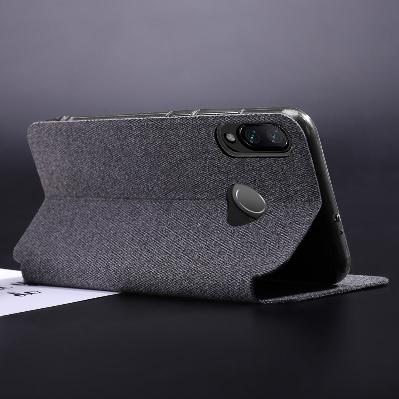 Bakeey Flip Shockproof Fabric Soft Silicone Edge Full Body Protective Case For Xiaomi Redmi 7