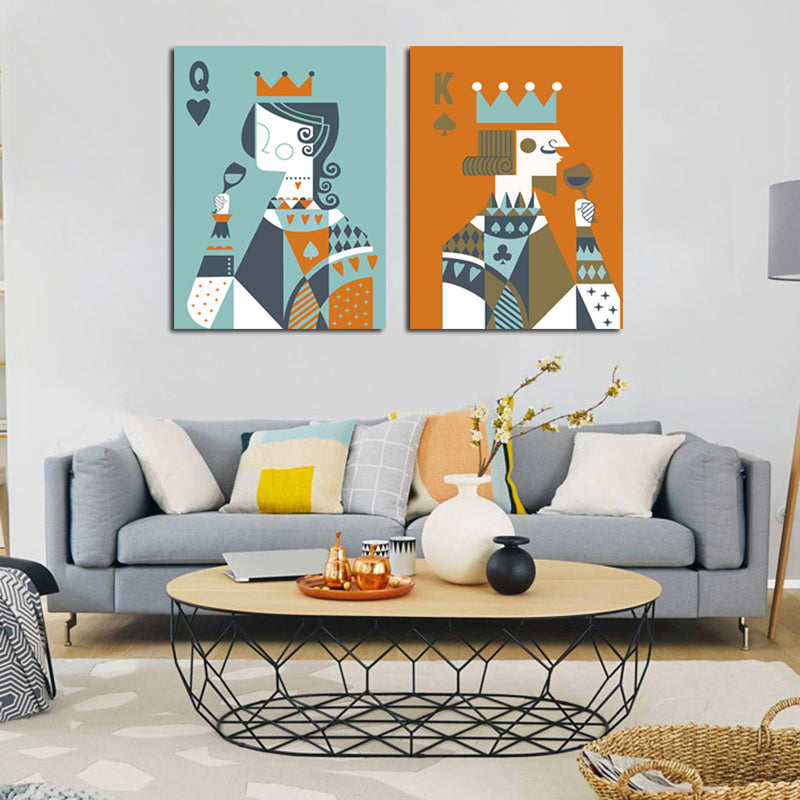 Miico Hand Painted Combination Decorative Paintings King And Queen Painting Wall Art For Home Decoration