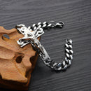 Religious Titanium Steel Men's Titanium Steel Jesus Cross Bracelet