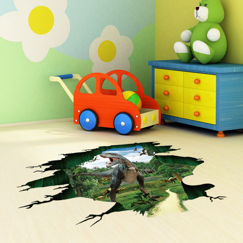 3D Dinosaur Paradise Jurassic World Kindergarten Wall Stickers PVC Removable Stereo Stickers 60*90CM