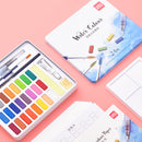XIAOMI Ecosystem Deli 24/36 Colors Solid Watercolor Paint Set Metal Iron Box Hand Painted Watercolor Pigment Art Painting Tools Supplies 73876/73877