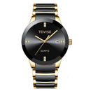 TEVISE T845 Casual Style Men Wrist Watch Date Display Full Steel Band Quartz Watch