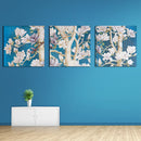 Miico Hand Painted Three Combination Decorative Paintings Oak flower Wall Art For Home Decoration