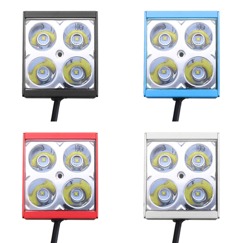 3inche 4LED DC12-24V 12W 2200LM Waterproof Motorcycle Front Bumper Lights Car Network Lights White Light