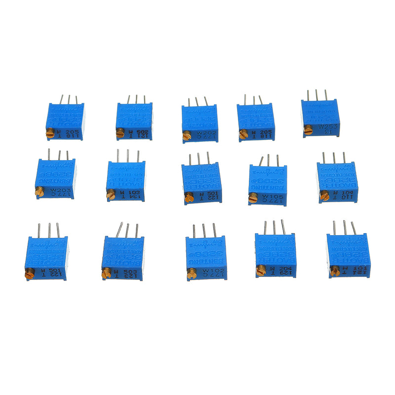 39Pcs 100R-1M 3296 Potentiometer Package 3296W Potentiometer Adjustable Resistor