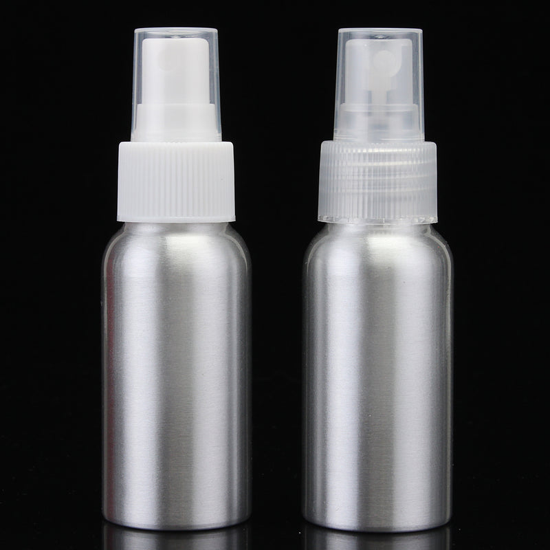 30ml-250ml Empty Aluminum Metal Spray Bottle Transparent/White Fine Mist Spray Head Portable Sprayer
