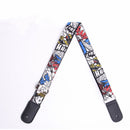 Adjustable Cotton Strap Belt with PU Leather Ends for Electric Guitar Bass Ukulele
