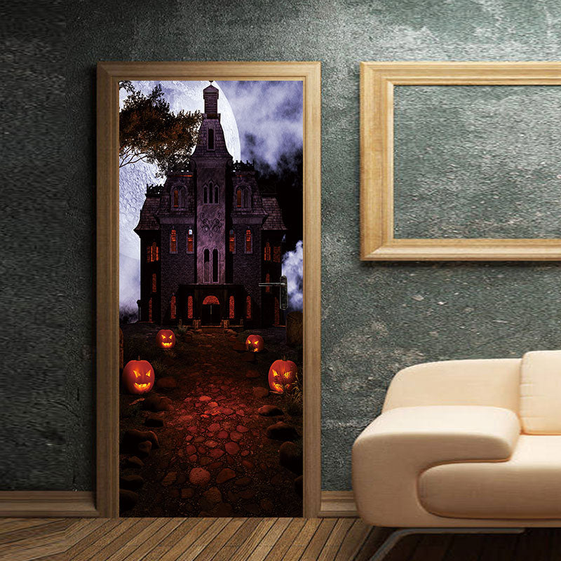 Miico MT002 Halloween Sticker Door Sticker Creative  Removable Wall Sticker - Papaya Castle
