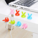 4 Pcs Winder Wrap Cord Cable Storage Desktop Rabbit Shaped Wire Clips Organizer Space Saving Desk Accessories Office Supplies