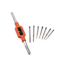Drillpro M1-8 Adjustable Tap Spanner with 7pcs M1.1-M2.5 Mini Screw Hand Tap Set