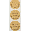 500PCS Kraft Paper Handmade With Love Sticker DIY Gifts Wrap Cookies Packaging Stickers