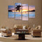 Miico Hand Painted Four Combination Decorative Paintings Seaside Coconut Tree Wall Art For Home Decoration