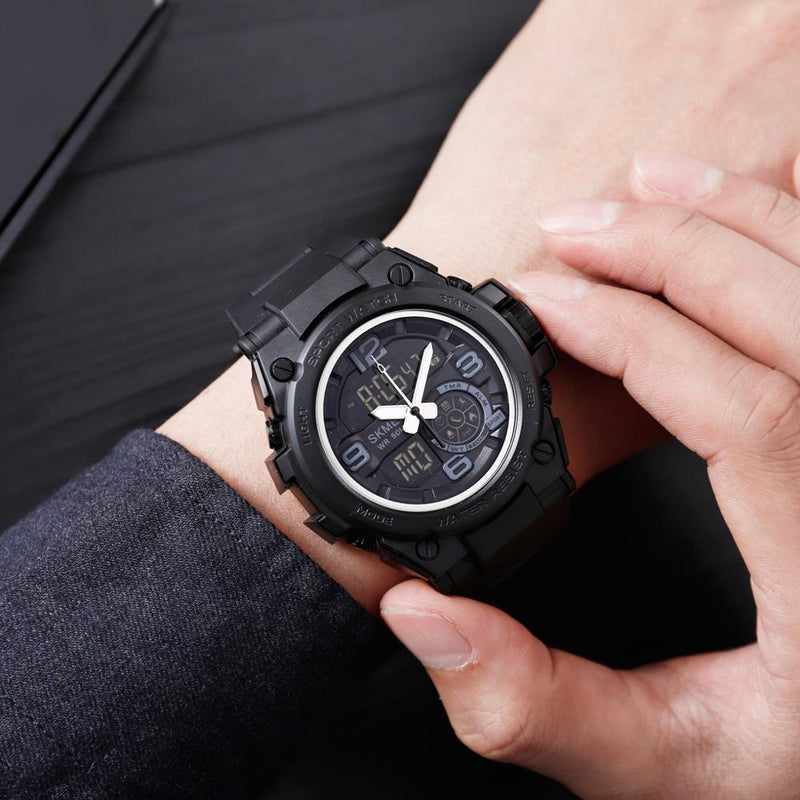 SKMEI 1517 Distance Call Message Reminder 5ATM Remote Camera Luminous Dual Display Digital Watch Smart Watch