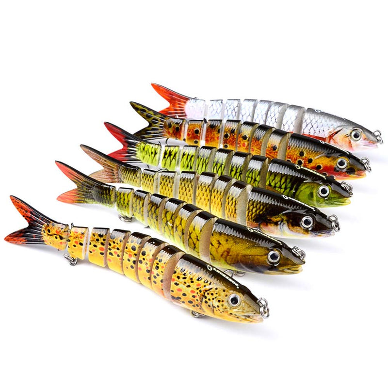 ZANLURE 10cm Mini Fishing Hard Bait Artificial Swimbait Fish Seven Knotted Fish Simulation Adult Fishing Outdoor Fun 15.5g Fishing Lure