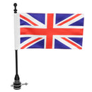 Motorcycle Rear Flag Pole & Stripes Luggage Uk Union King Mount For Harley Sports