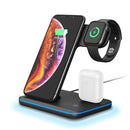 Bakeey 3in1 Breathing Light 15W Qi Fast Charging Wireless Charger Dock for IPhone 11 Watch Xiaomi 9T Mi9 Pro HUAWEI P30Pro Samsung S10+