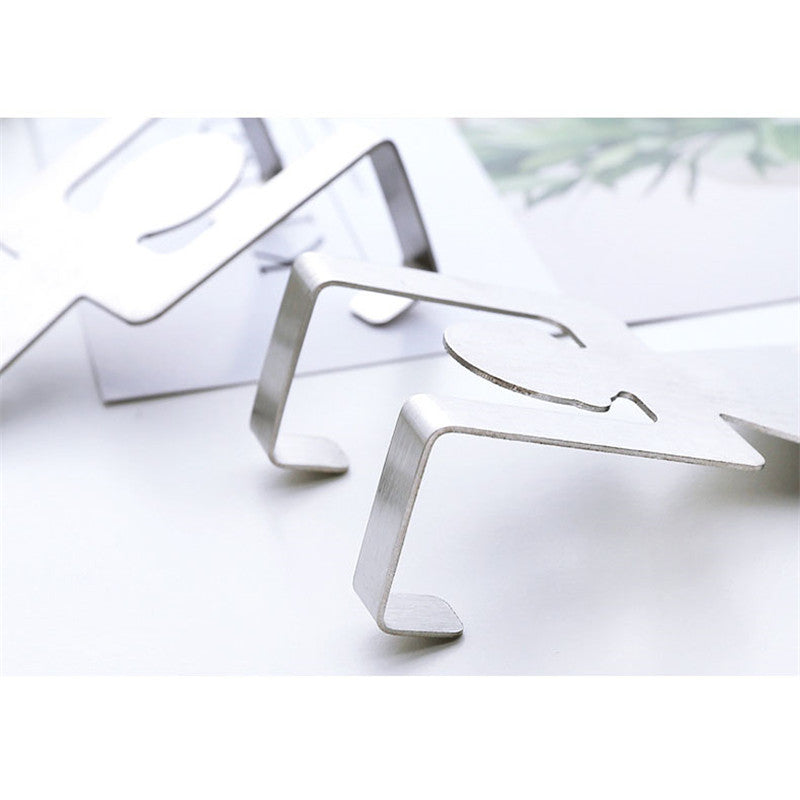 Creative 2pcs Hooks Stainless Steel Lovers Shaped Hook Kitchen Hanger Clothes Storage Rack Tool Home Storage