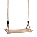 Wood Hanging Rope Swing Seat Kid Adult Outdoor Backyard Playground Children Play